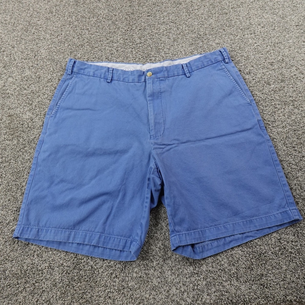 Peter Millar Shorts Mens 40 Blue Chino Golf Pima Cotton Casual Preppy Flat Front